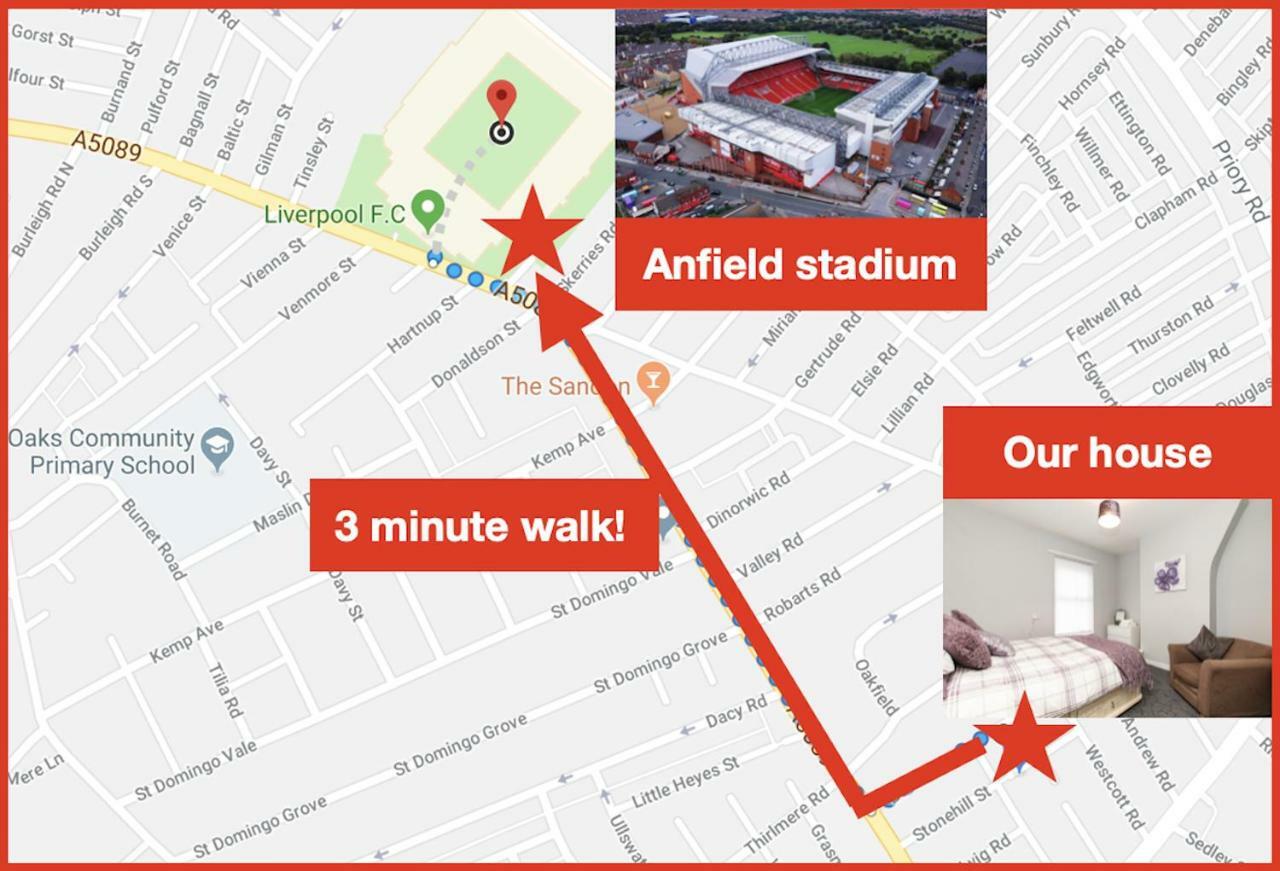 Cosy Anfield Guesthouse - Free Parking Liverpool Eksteriør bilde